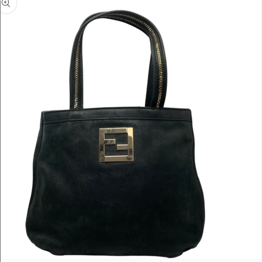 Fendi black leather tote